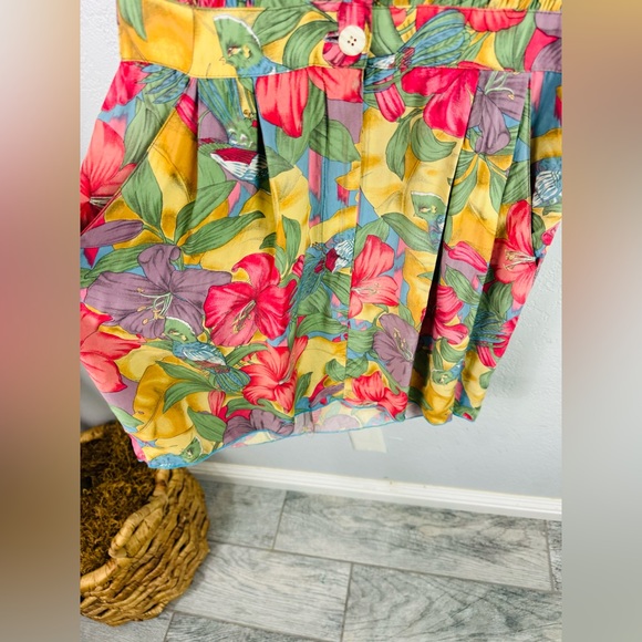 Vintage Carol Anderson Shabby Chic Floral Hibiscus Button Down Pleated Dress - Picture 8 of 10